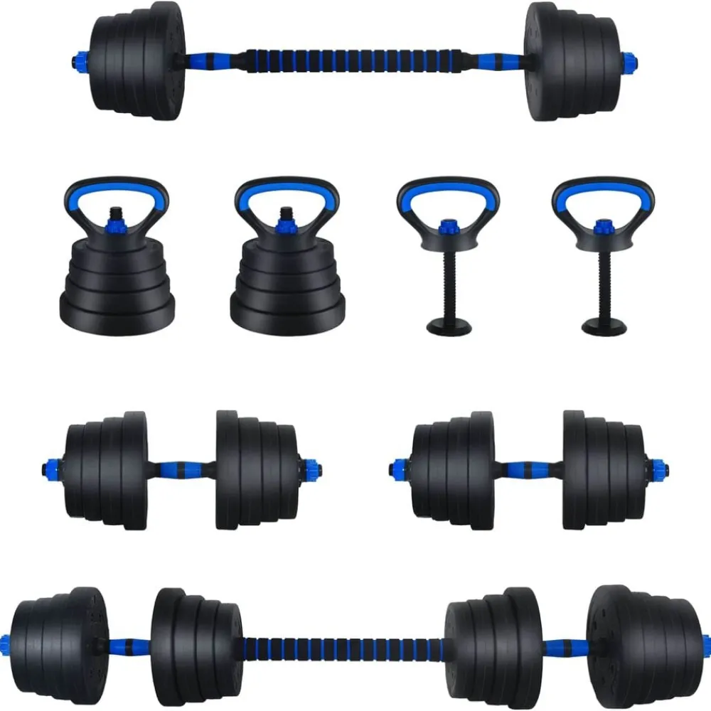 vidaXL Ensemble Haltère-Barre-Kettlebell 4-en-1 30kg 30kg