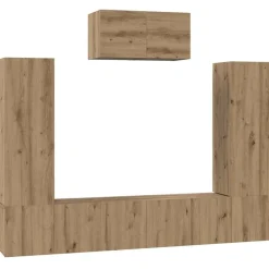 Meubles Tv-vidaXL Ensemble meuble TV 7 pcs Chêne artisanal Bois d'ingénierie ch&ecirc;ne artisanal