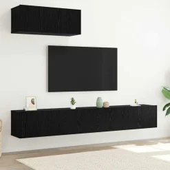 Meubles Tv-vidaXL Ensemble meuble TV 3 pcs Chêne noir Bois d'ingénierie