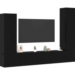 vidaXL Ensemble meuble TV 4 pcs Chêne noir Bois d'ingénierie