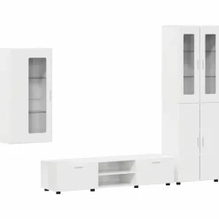 Ensembles De Meubles-vidaXL Ensemble meuble TV FLORIN Bois d'ingénierie Blanc brillant