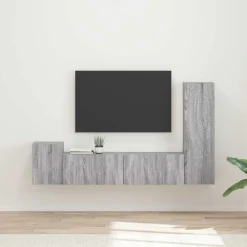 vidaXL Ensemble meuble TV 4 pcs Gris Sonoma Bois d'ingénierie