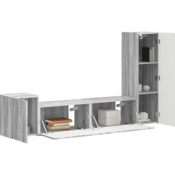 vidaXL Ensemble meuble TV 4 pcs Gris Sonoma Bois d'ingénierie