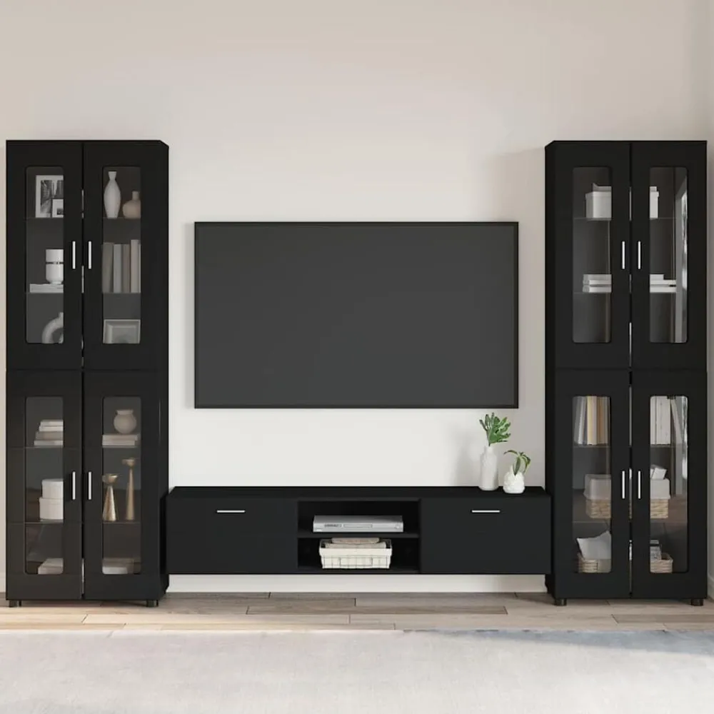 Ensembles De Meubles-vidaXL Ensemble meuble TV FLORIN 3 pcs Bois d'ingénierie Noir