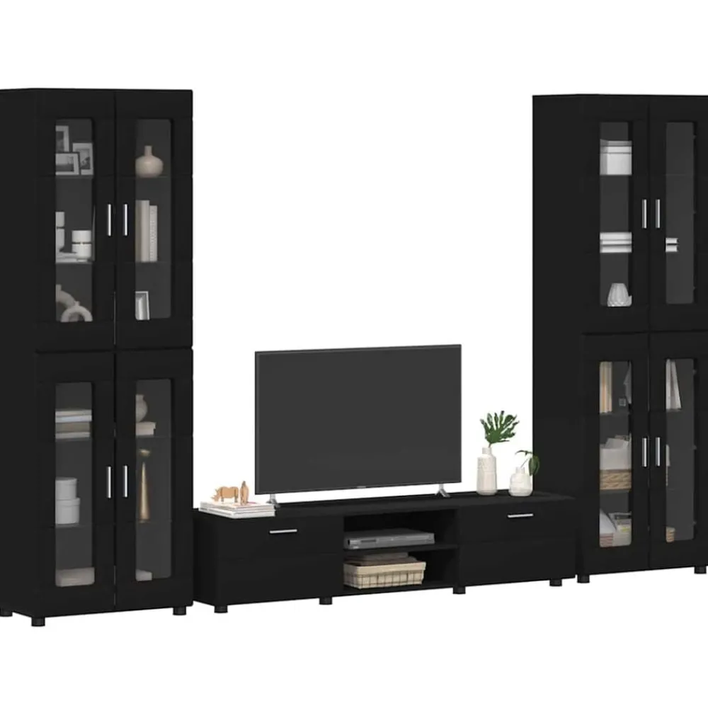 Ensembles De Meubles-vidaXL Ensemble meuble TV FLORIN 3 pcs Bois d'ingénierie Noir