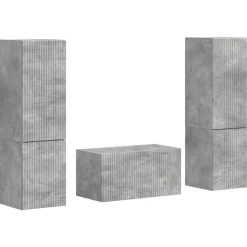 Meubles Tv-vidaXL Ensemble meuble TV 5 pcs Bois d'ingénierie Gris béton