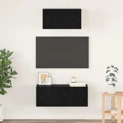 vidaXL Ensemble meuble TV 2 pcs Chêne noir Bois d'ingénierie