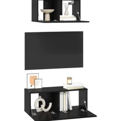 vidaXL Ensemble meuble TV 2 pcs Chêne noir Bois d'ingénierie