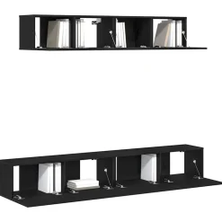 Meubles Tv-vidaXL Ensemble meuble TV 4 pcs Chêne noir Bois d'ingénierie