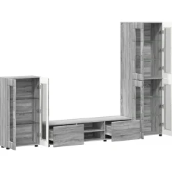 vidaXL Ensemble meuble TV FLORIN 3 pcs Gris Sonoma Bois d'ingénierie