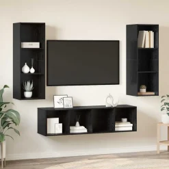 vidaXL Ensemble meuble TV 3 pcs Chêne noir Bois d'ingénierie