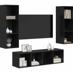 vidaXL Ensemble meuble TV 3 pcs Chêne noir Bois d'ingénierie