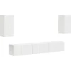 vidaXL Ensemble meuble TV Montage mural 5 pcs Blanc Bois d'ingénierie