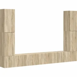 Meubles Tv-vidaXL Ensemble meuble TV 8 pcs Chêne Sonoma Bois d'ingénierie Ch&ecirc;ne sonoma