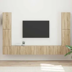 Meubles Tv-vidaXL Ensemble meuble TV 8 pcs Chêne Sonoma Bois d'ingénierie Ch&ecirc;ne sonoma