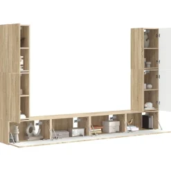 Meubles Tv-vidaXL Ensemble meuble TV 8 pcs Chêne Sonoma Bois d'ingénierie Ch&ecirc;ne sonoma