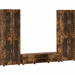 Ensembles De Meubles-vidaXL Ensemble meuble TV FLORIN 3 pcs Chêne fumé Bois d'ingénierie Ch&ecirc;ne fumé
