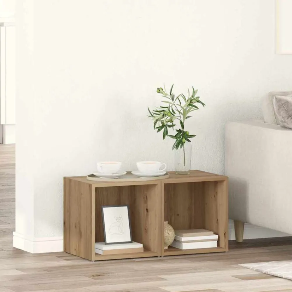 vidaXL Ensemble meuble TV 2 pcs Chêne artisanal 37 x 35 x 37,5 cm