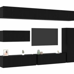 vidaXL Ensemble meuble TV 7 pcs Chêne noir Bois d'ingénierie