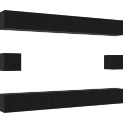 Meubles Tv-vidaXL Ensemble meuble TV 8 pcs Chêne noir Bois d'ingénierie Chêne noir