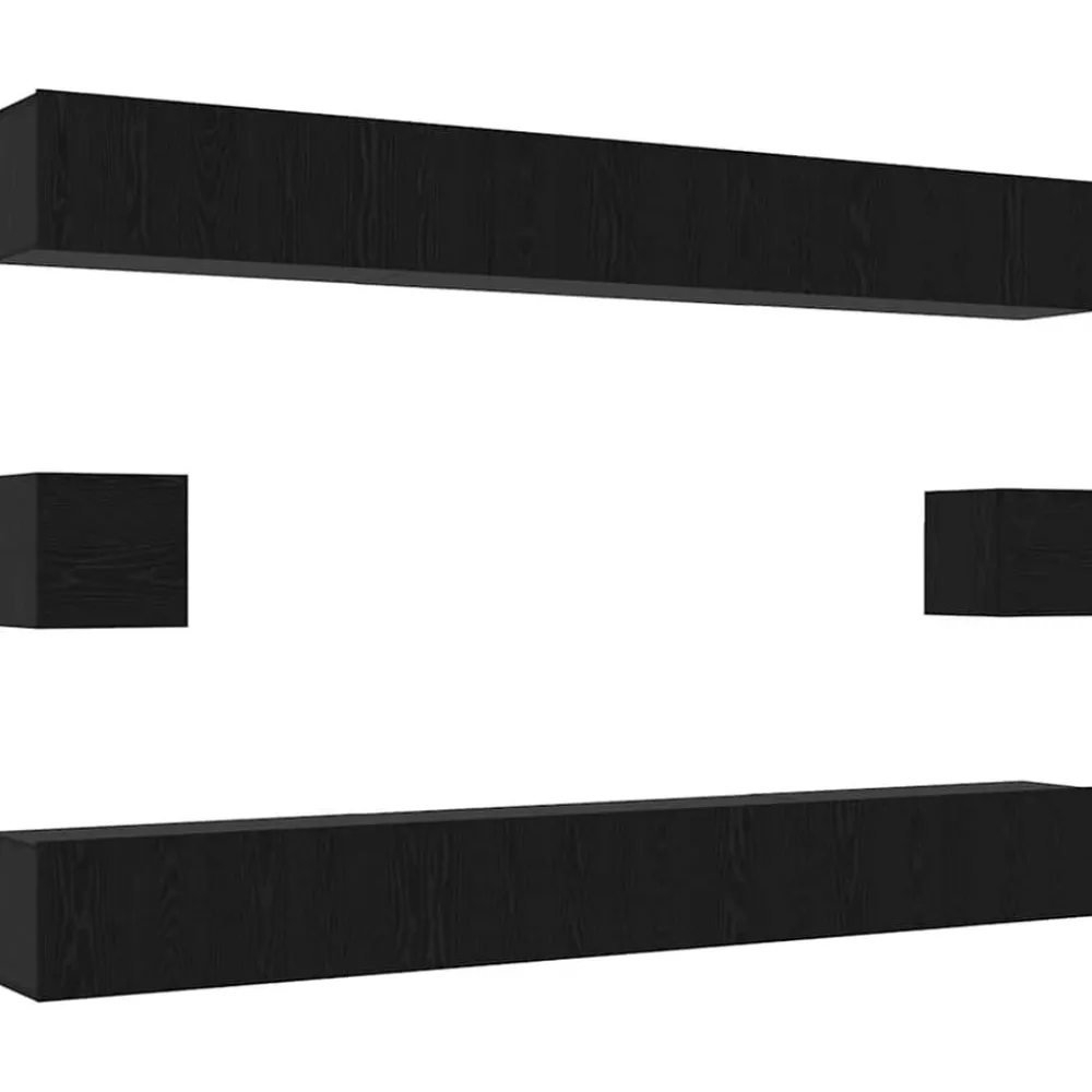 Meubles Tv-vidaXL Ensemble meuble TV 8 pcs Chêne noir Bois d'ingénierie Chêne noir