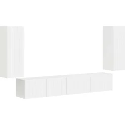 Meubles Tv-vidaXL Ensemble meuble TV 4 pcs Bois d'ingénierie Blanc