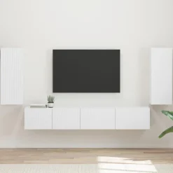 Meubles Tv-vidaXL Ensemble meuble TV 4 pcs Bois d'ingénierie Blanc