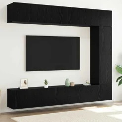 Meubles Tv-vidaXL Ensemble meuble TV 5 pcs Chêne noir Bois d'ingénierie Ch&ecirc;ne noir