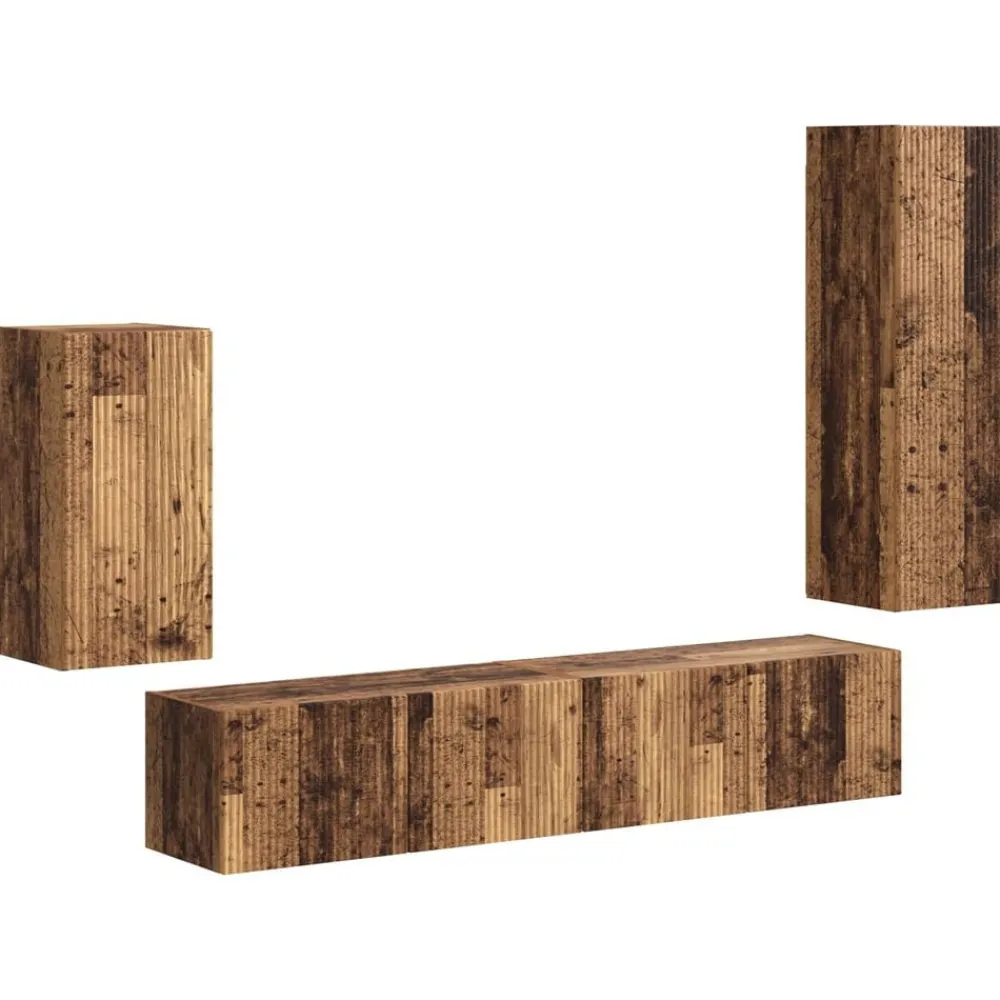 Meubles Tv-vidaXL Ensemble meuble TV 4 pcs Bois d'ingénierie Bois ancien