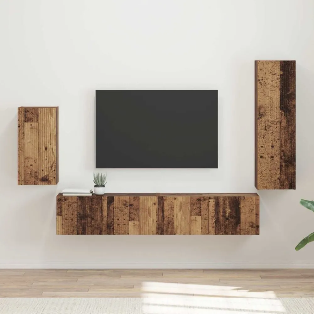 Meubles Tv-vidaXL Ensemble meuble TV 4 pcs Bois d'ingénierie Bois ancien