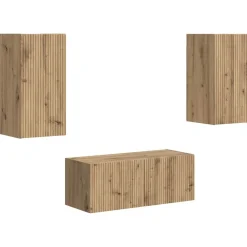 vidaXL Ensemble meuble TV 2 pcs Chêne artisanal Bois d'ingénierie