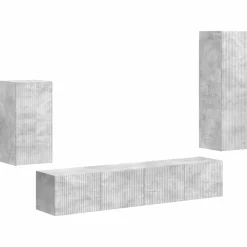 Meubles Tv-vidaXL Ensemble meuble TV 4 pcs Bois d'ingénierie Gris béton