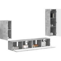 Meubles Tv-vidaXL Ensemble meuble TV 4 pcs Bois d'ingénierie Gris béton