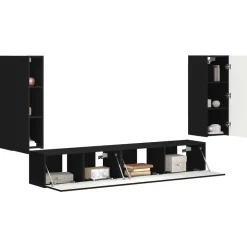 Meubles Tv-vidaXL Ensemble meuble TV 4 pcs Bois d'ingénierie Noir