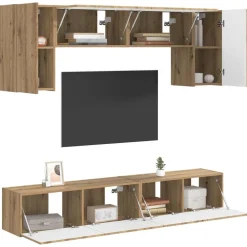vidaXL Ensemble meuble TV Montage mural 5 pcs Bois d'ingénierie