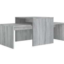 Tables-vidaXL Ensemble table basse 100x48x40 cm Bois d'ingénierie Sonoma gris