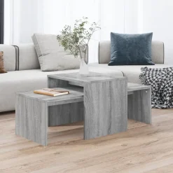 Tables-vidaXL Ensemble table basse 100x48x40 cm Bois d'ingénierie Sonoma gris