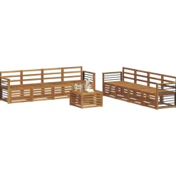 Ensembles De Meubles-vidaXL Ensembles de canapés 9 pcs Bois d'Acacia Massif Naturel