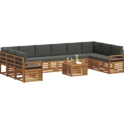 Ensembles De Meubles-vidaXL Ensembles de canapés avec coussin 11 pcs Naturel et anthracite