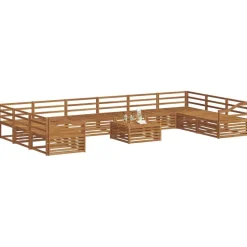 Ensembles De Meubles-vidaXL Ensembles de canapés 11 pcs Bois d'Acacia Massif Naturel
