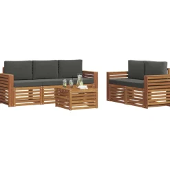 Ensembles De Meubles-vidaXL Ensembles de canapés avec coussin 6 pcs Naturel et anthracite
