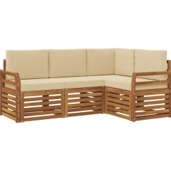 Ensembles De Meubles-vidaXL Ensembles de canapés avec coussin 4 pcs Naturel et beige
