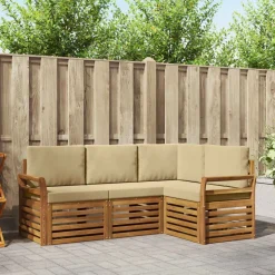 Ensembles De Meubles-vidaXL Ensembles de canapés avec coussin 4 pcs Naturel et beige