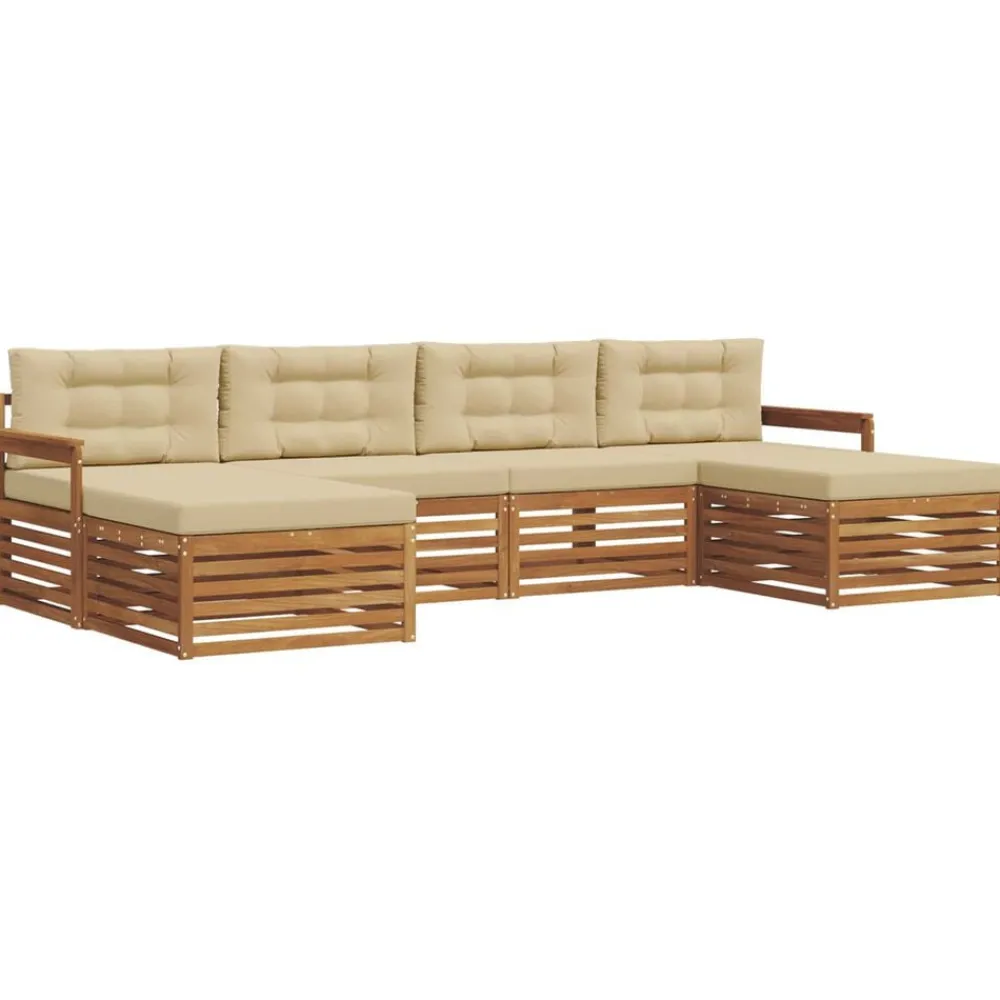 Ensembles De Meubles-vidaXL Ensembles de canapés avec coussin 6 pcs Naturel et beige