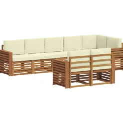 vidaXL Ensembles de canapés avec coussin 8 pcs Naturel et Crème