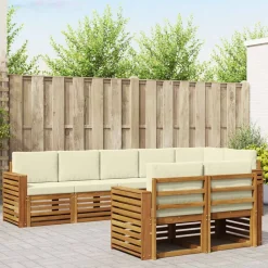 vidaXL Ensembles de canapés avec coussin 8 pcs Naturel et Crème