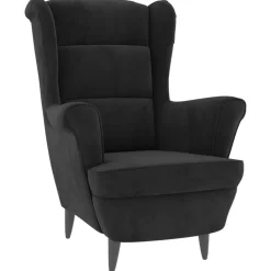 vidaXL Fauteuil à oreilles avec tabouret velours