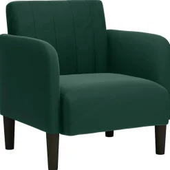Fauteuils Et Chaises-vidaXL Fauteuil avec accoudoirs 54 cm velours Vert foncé