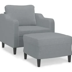 vidaXL Fauteuil avec repose-pied 60 cm Tissu