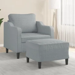 vidaXL Fauteuil avec repose-pied 60 cm Tissu